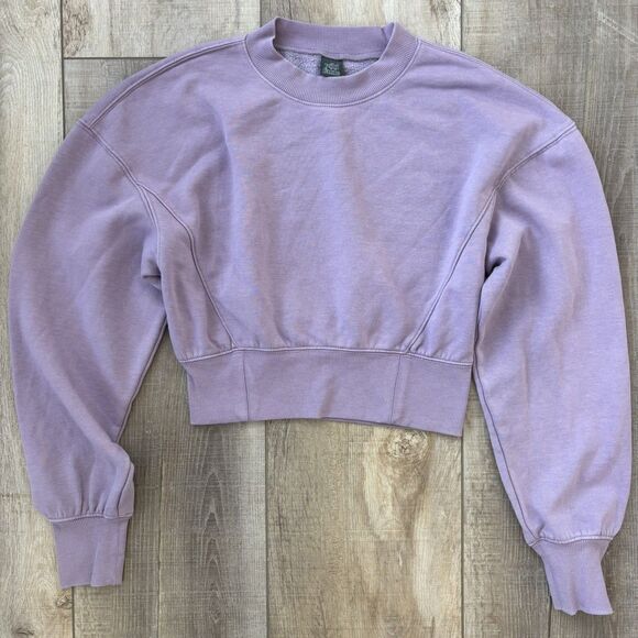 Wild Fable Women Cropped Sweatshirt Purple Size XS Cozy Soft Lavender Athleisure - Picture 1 of 7